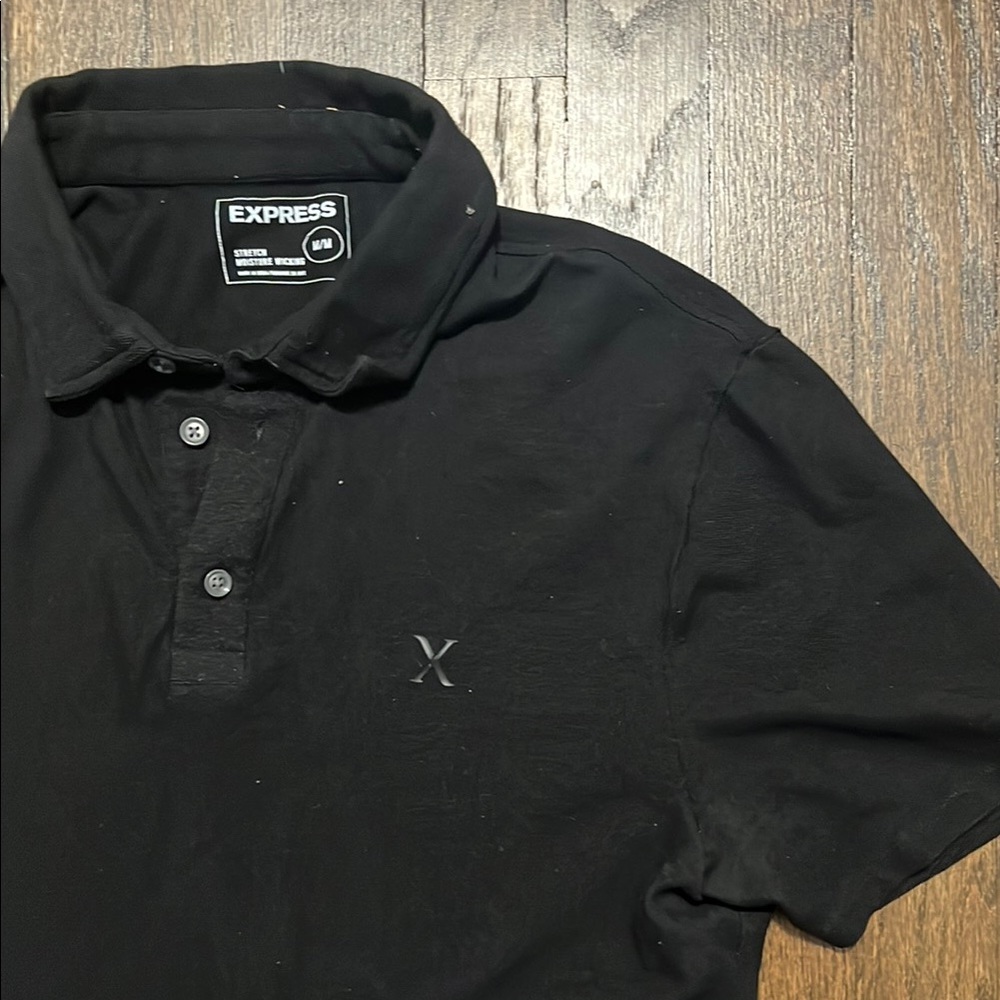 Express Men’s Black Polo Shirt – Stretch Performance Fit Size M - Picture 3 of 3